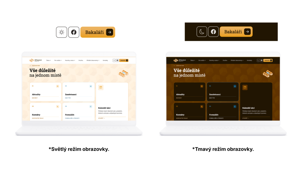 Návrh moderního webu ZŠ Žamberk propojeného s novou vizuální identitou.
