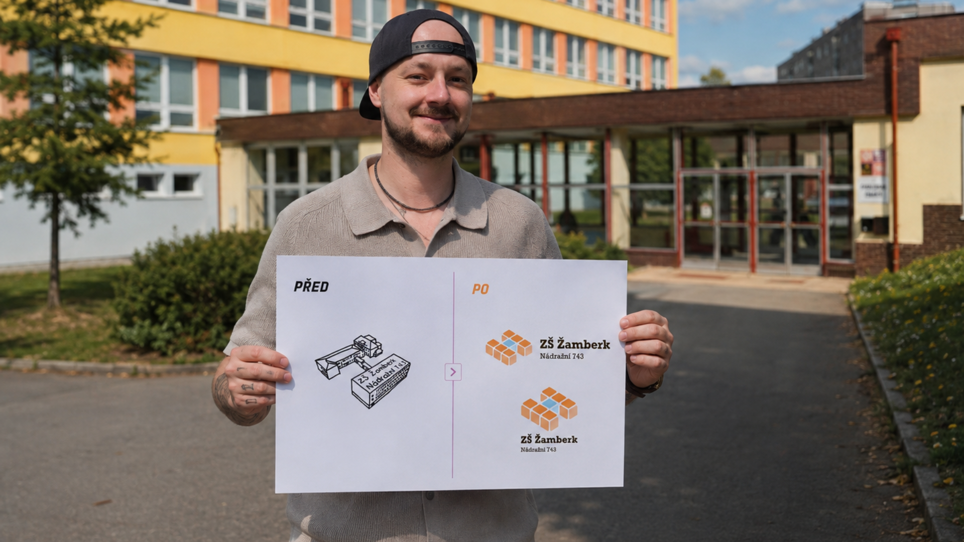 Porovnání původního a nového loga ZŠ Žamberk.